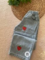 بنطلون جينز رباعيه بناتي رسمة فراولة