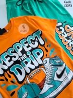 بجامه اولادي محير لون اورنج في اخضر respect the drip