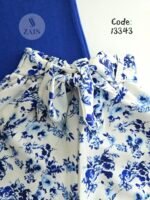 طقم بناتي تلت قطع صيفي توب وجيب شورت وهيد باند