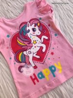 ⁦بجامه بناتي قطعتين رسمة يونيكورن بينك +شورت يونيكورن ابيض⁩ - الصورة ⁦2⁩