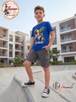 ⁦طقم اولادي افينجرز صيفي شورت جيوب⁩ - الصورة ⁦3⁩